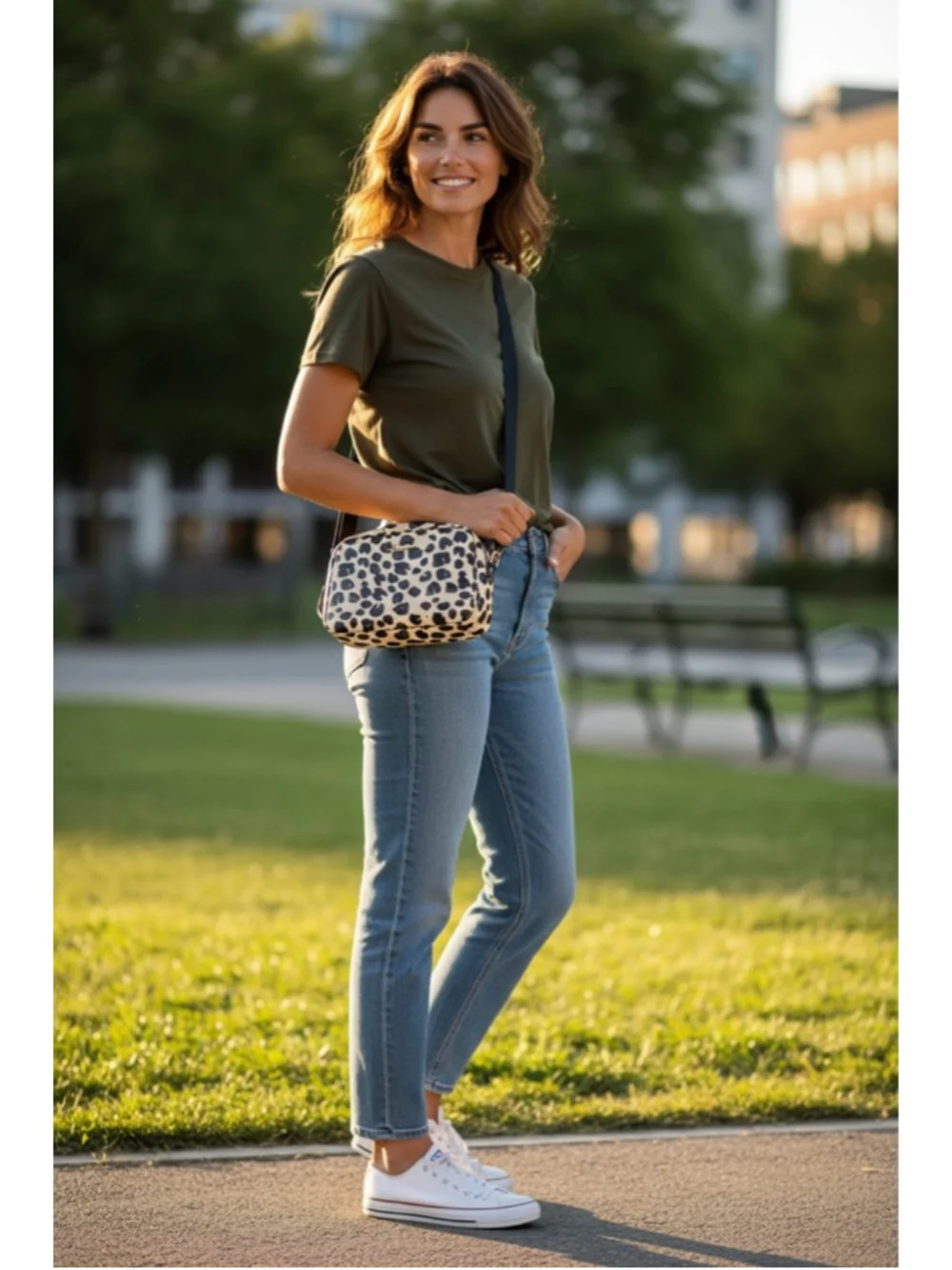 TWELVElittle Luxe Diaper Clutch in leopard print vegan leather